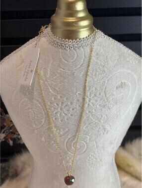 Kate Spade Gold Tone Apple Pendant Necklace